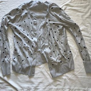 Old Navy Medium Women’s Grey & Black Polka Dot Cardigan